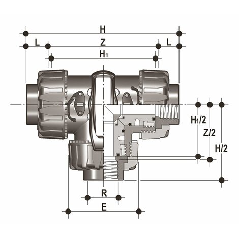 LKDGV - DUAL BLOCK® 3-way ball valve DN 10:50