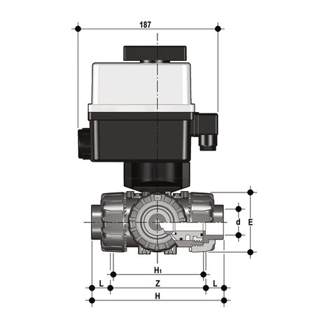 LKDIV/CE 90-240 V AC - Electrically actuated ball valve DN 10:50