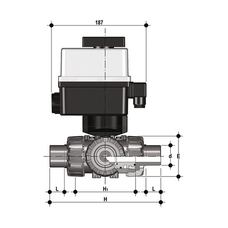 LKDDV/CE 24 V AC/DC - Electrically actuated ball valve DN 10:50