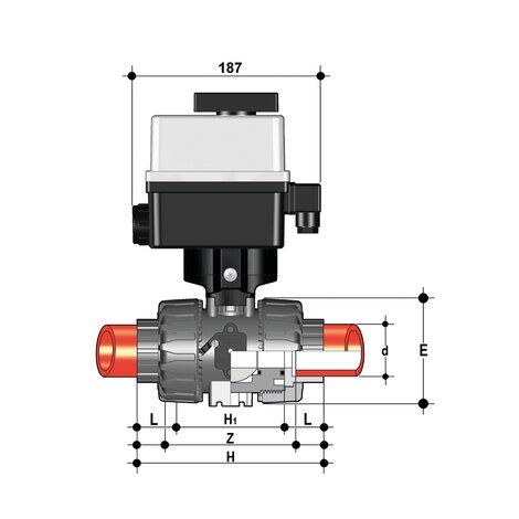 VKRIF/CE 24 V AC/DC 4-20 mA - Regulating ball valve DN 10:50